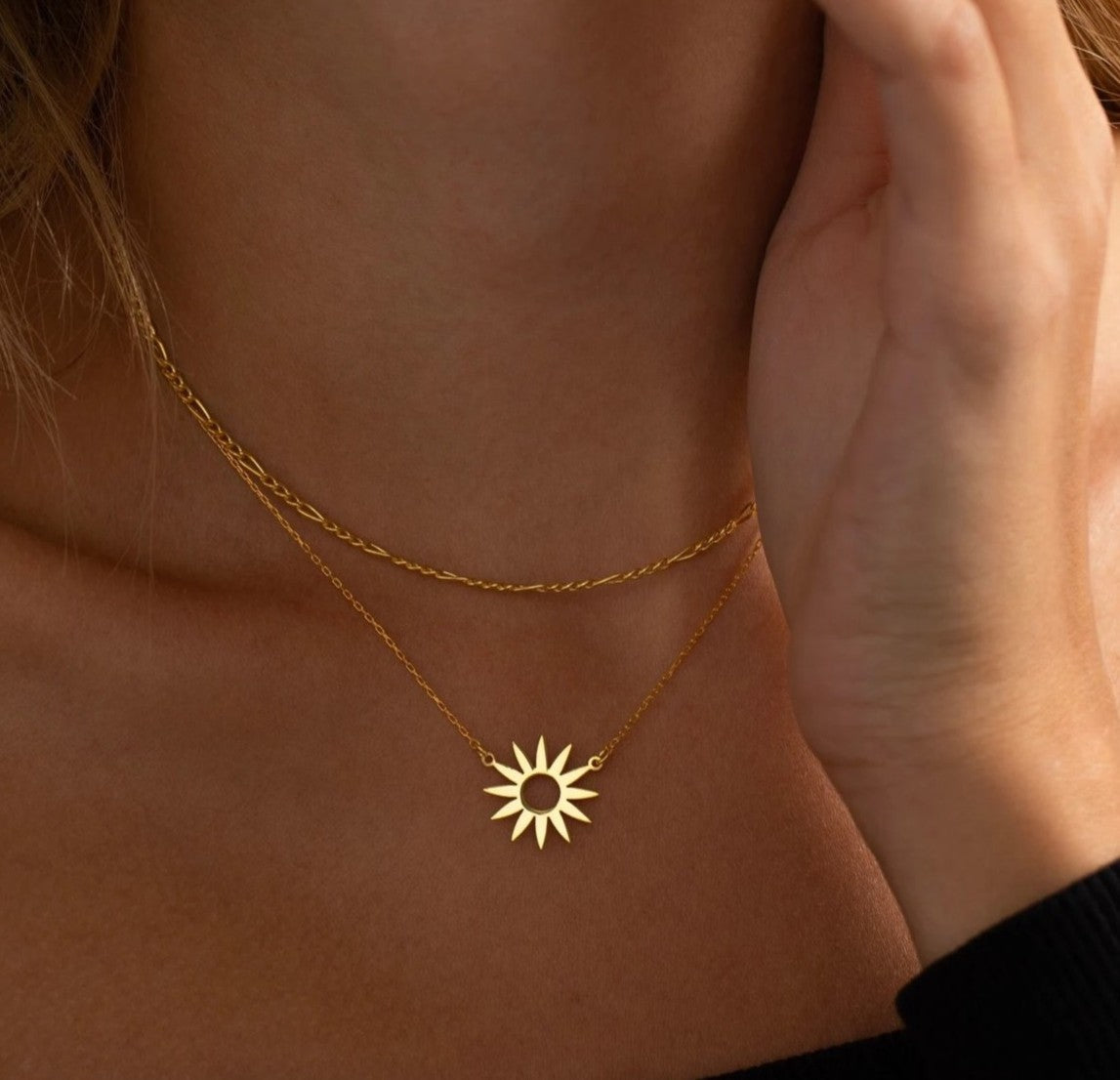925 Sterling Silver Sun Symbol Charm Necklace