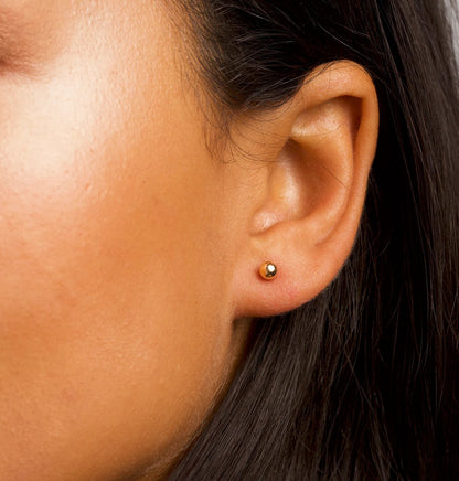 925K Sterling Silver Ball Stud Double Earrings