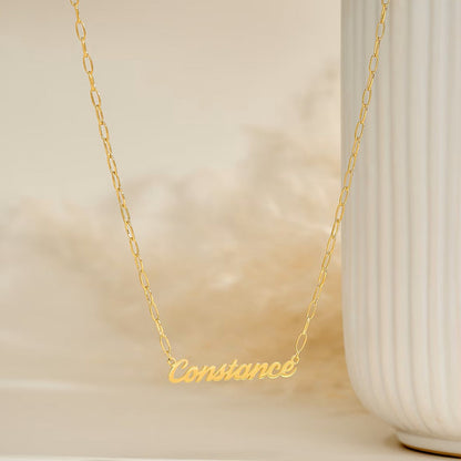 925 Sterling Silver Paperclip Chain Name Necklace