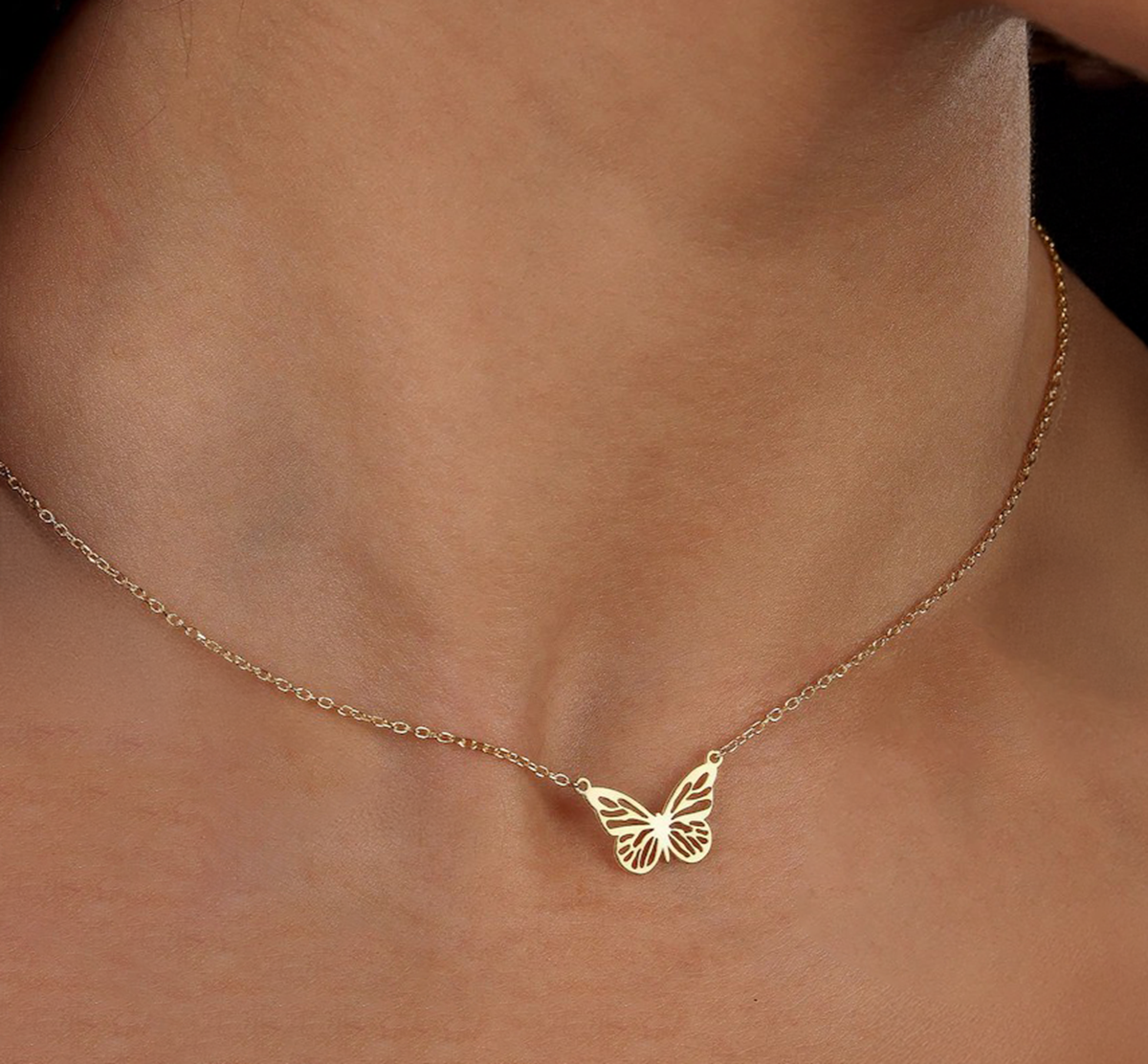 925 Sterling Silver Butterfly Symbol Necklace