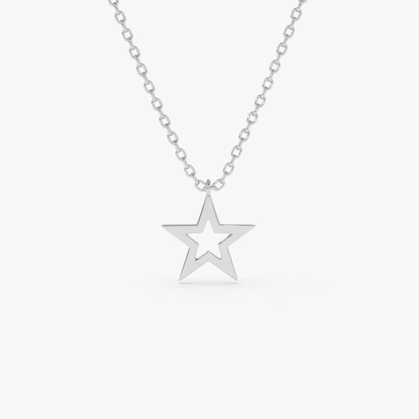 925 Sterling Silver Star Charm Necklace
