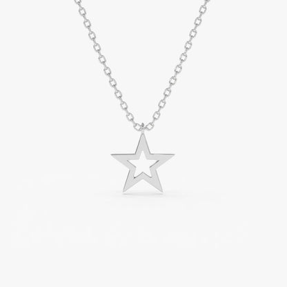 925 Sterling Silver Star Charm Necklace