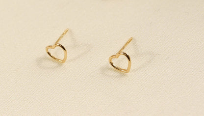 925 Sterling Silver Small Heart Stud Double Earrings