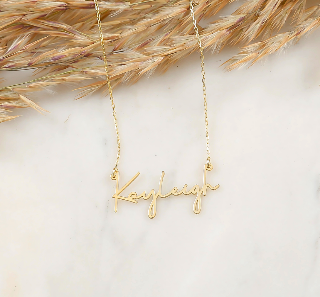 925 Sterling Silver Personalized Handwritten Name Necklace