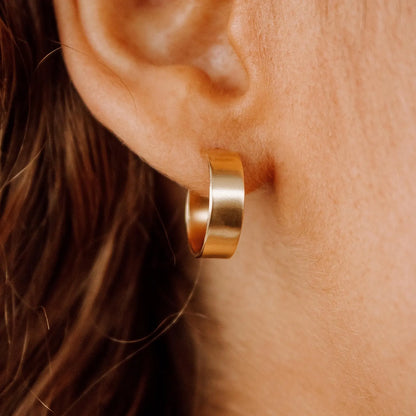 925 Sterling Silver Thick Band Ring Earrings