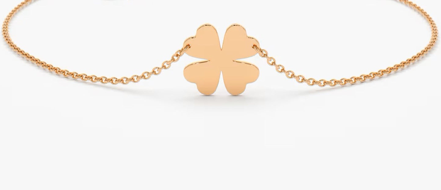 925 Sterling Silver Four-Leaf Clover Bracelet