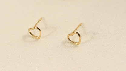 925 Sterling Silver Small Heart Stud Double Earrings