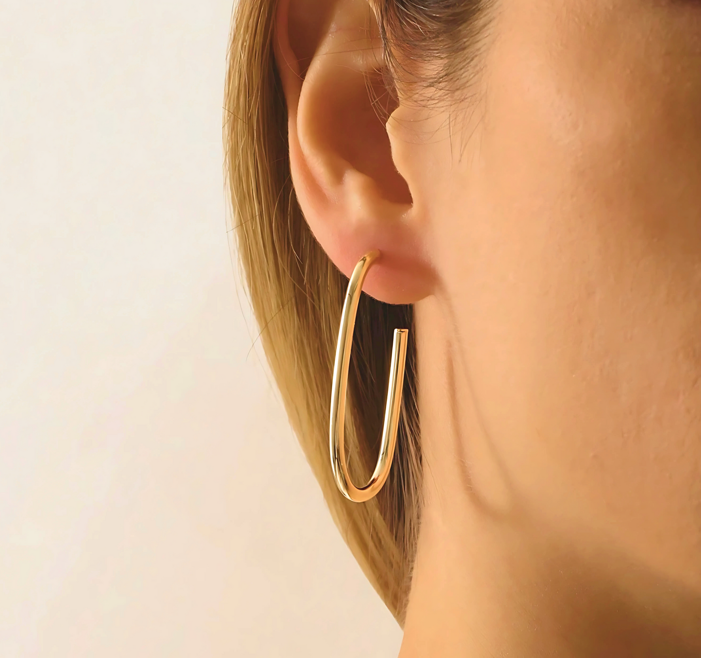 925 Sterling Silver Rectangle Hoop Double Earrings