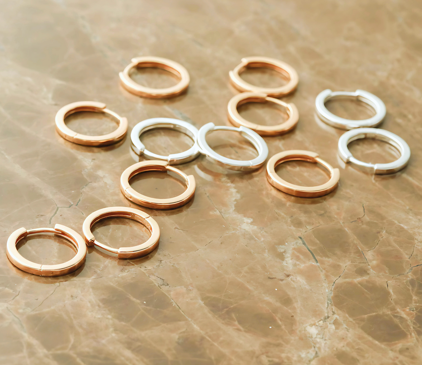 925 Sterling Silver Round Hoop Double Earrings