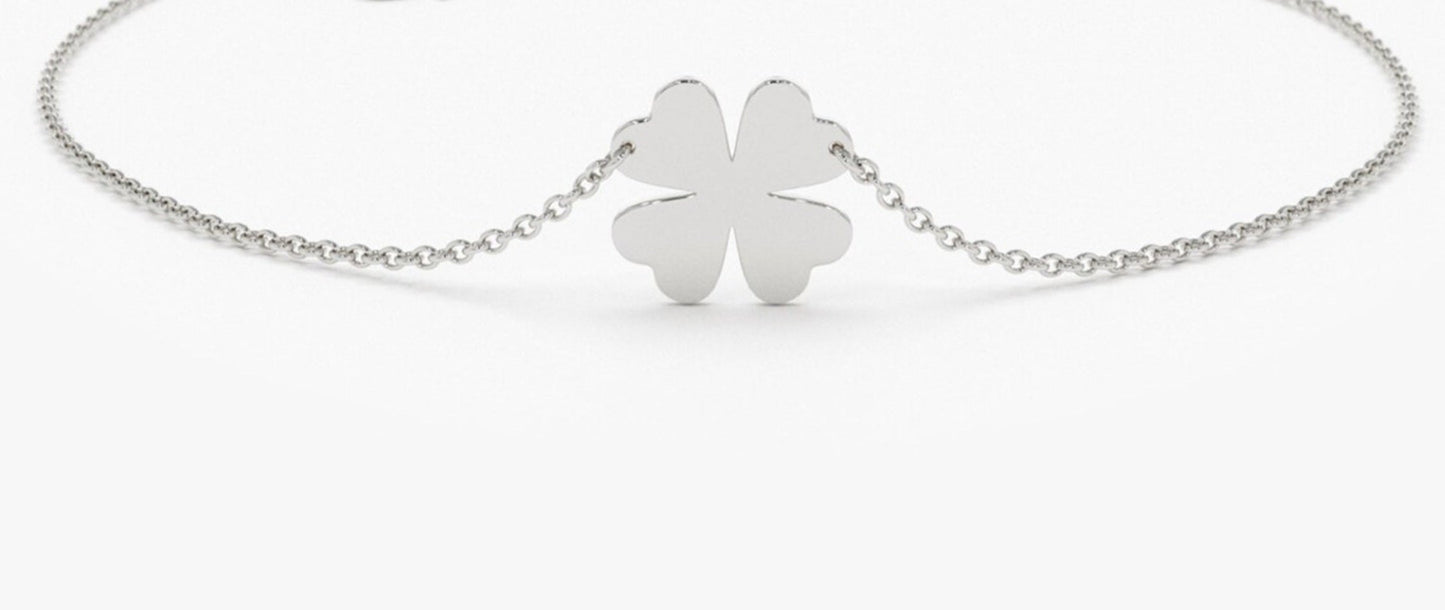 925 Sterling Silver Four-Leaf Clover Bracelet