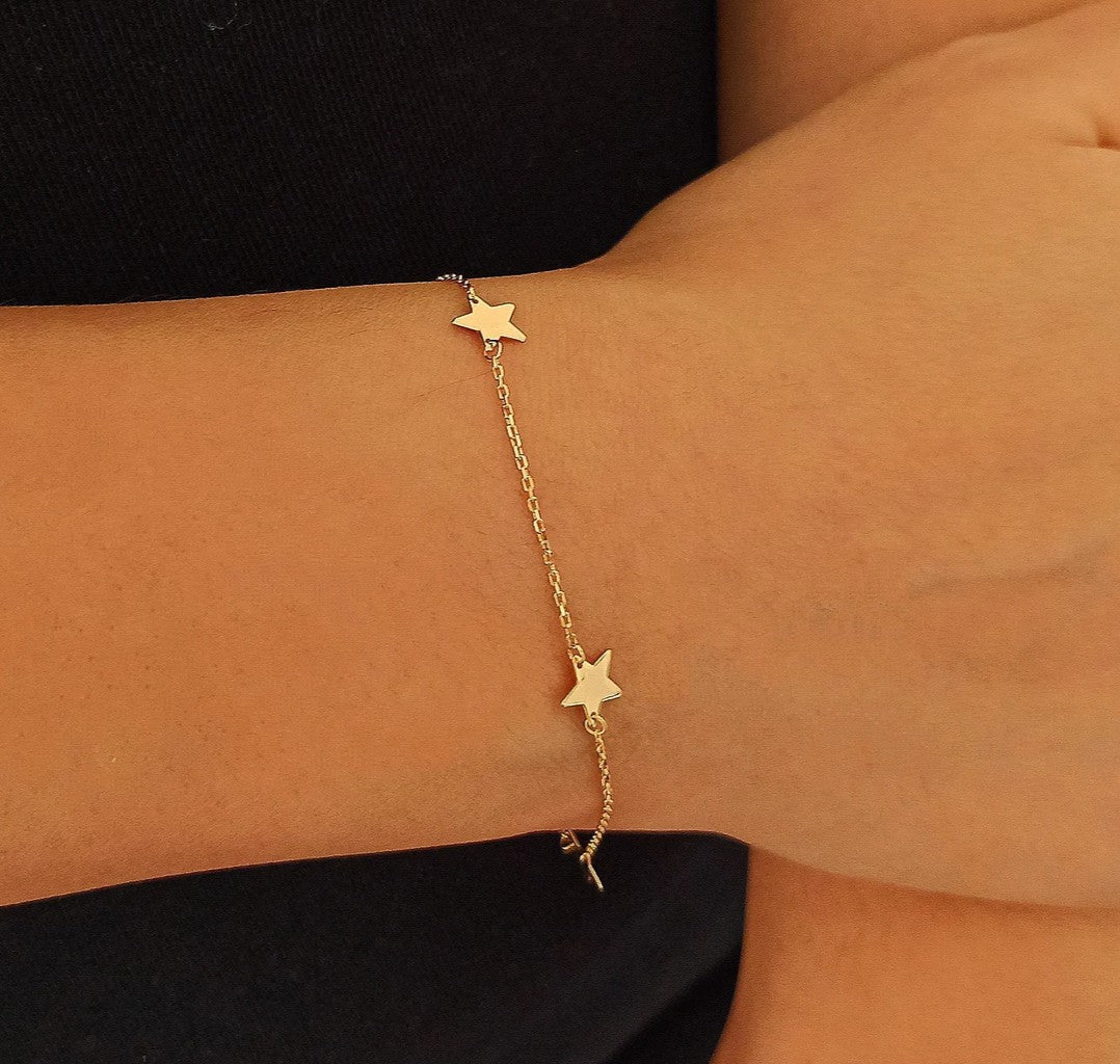 925 Sterling Silver 5-Star Elegant Bracelet