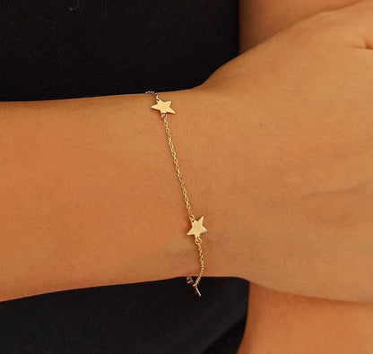 925 Sterling Silver 5-Star Elegant Bracelet