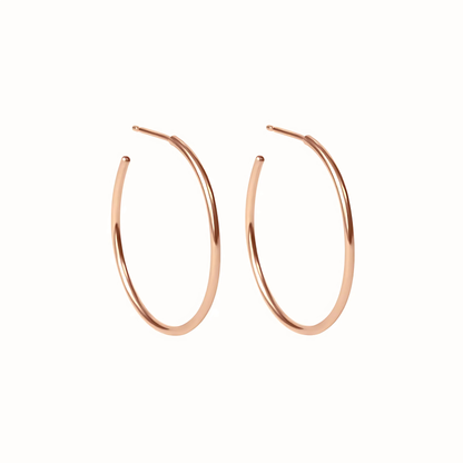 925 Sterling Silver Round Medium Hoop Double Earrings