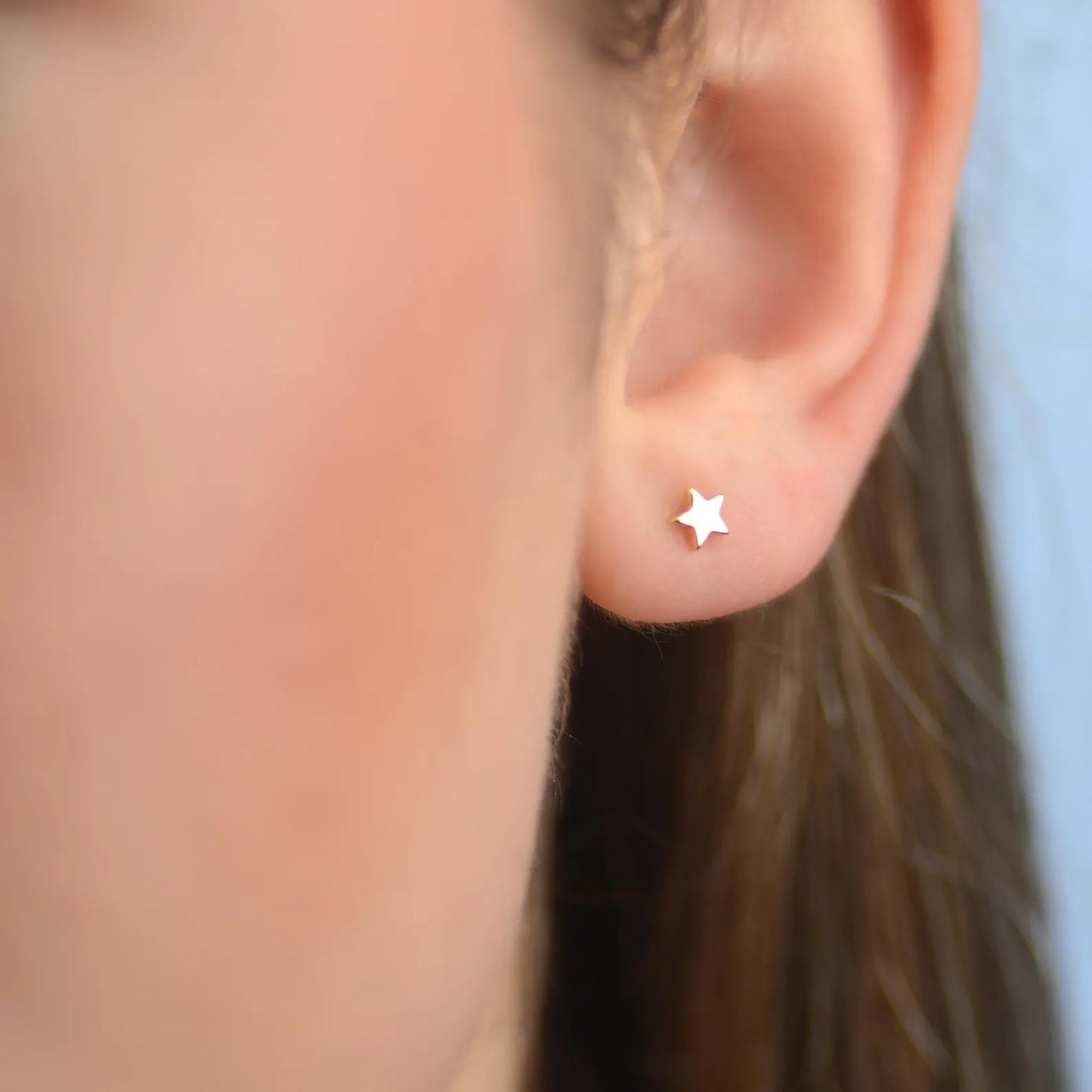 925 Sterling Silver Star Stud Double Earrings