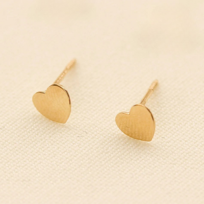 925 Sterling Silver Small Heart Symbol Stud Double Earrings