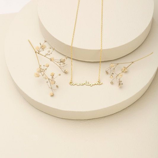 925K Sterling Silver Tiny Cursive Name Necklace