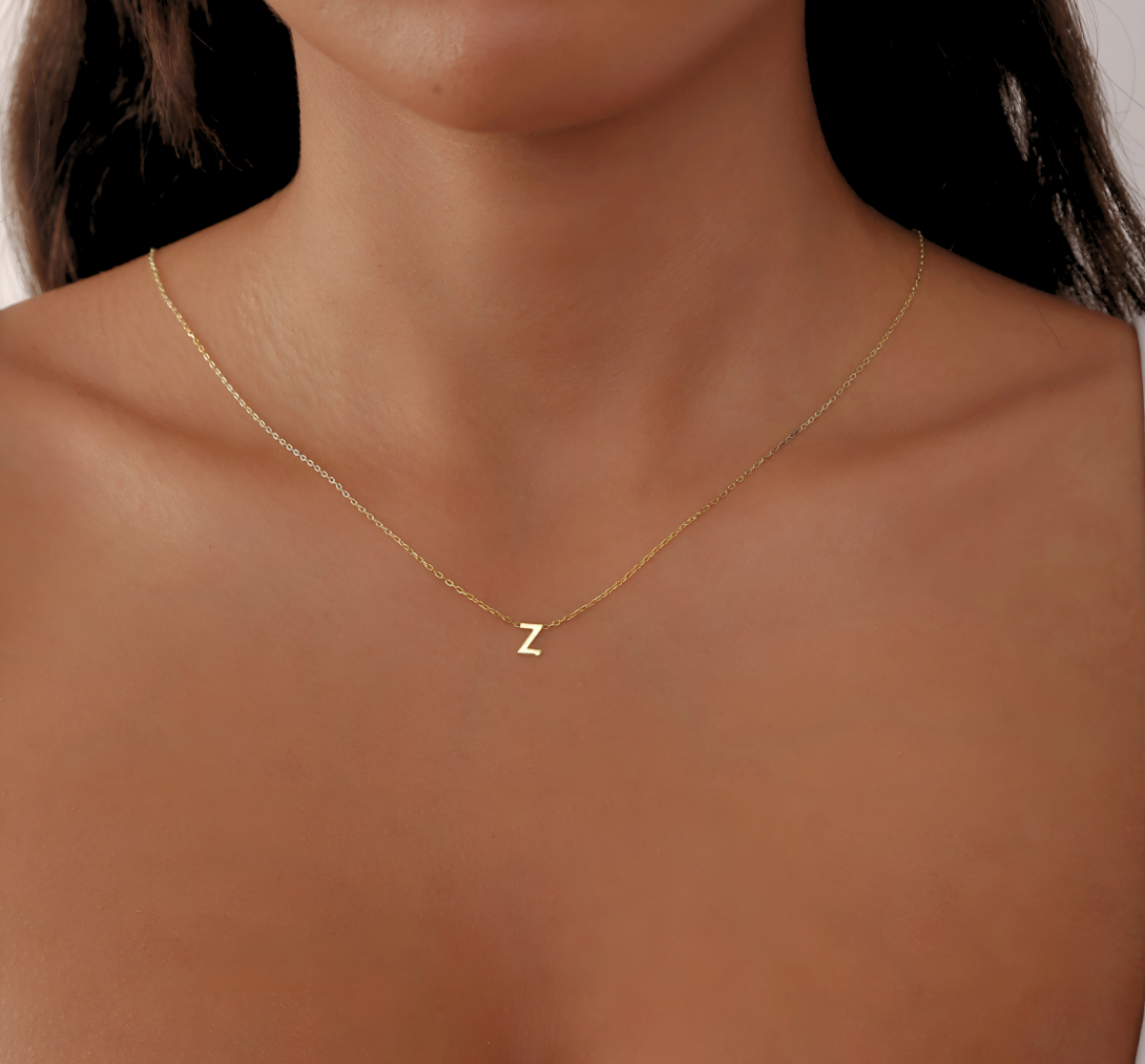 925 Sterling Silver Personalized Letter Necklace