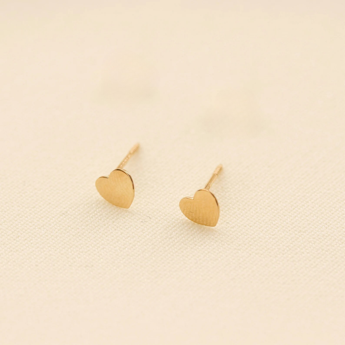 925 Sterling Silver Small Heart Symbol Stud Double Earrings