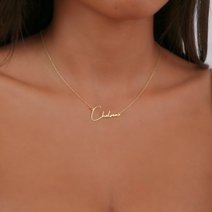 925K Sterling Silver Script Name Necklace