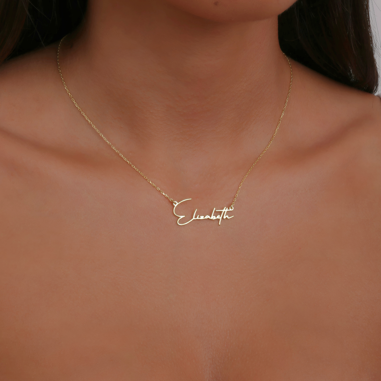 925K Sterling Silver Script Name Necklace