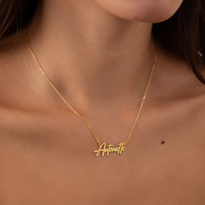 925 Sterling Silver Personalized Handwritten Name Necklace