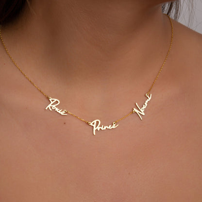 925 Sterling Silver Personalized Necklace with 2, 3, or 4 Names