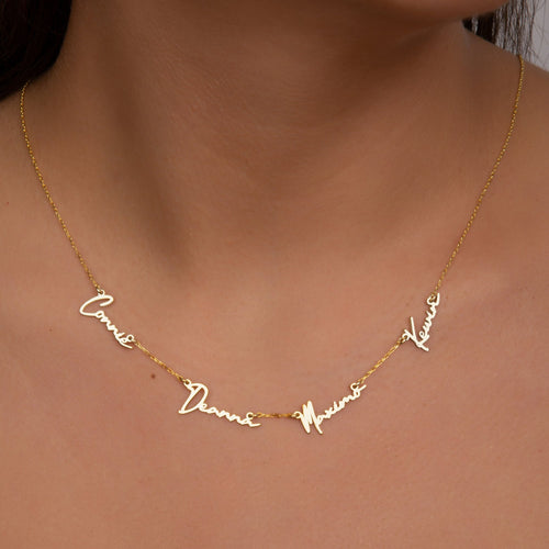 925 Sterling Silver Personalized Necklace with 2, 3, or 4 Names