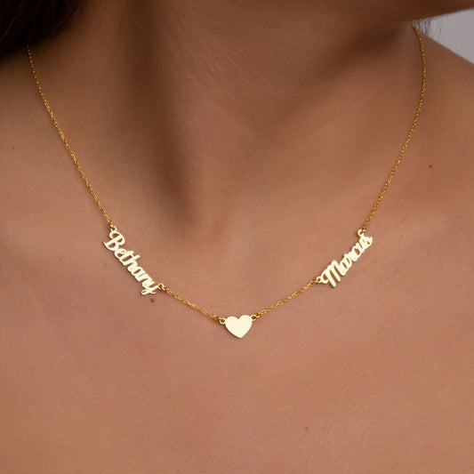 925 Sterling Silver Personalized Necklace with 2, 3, or 4 Names