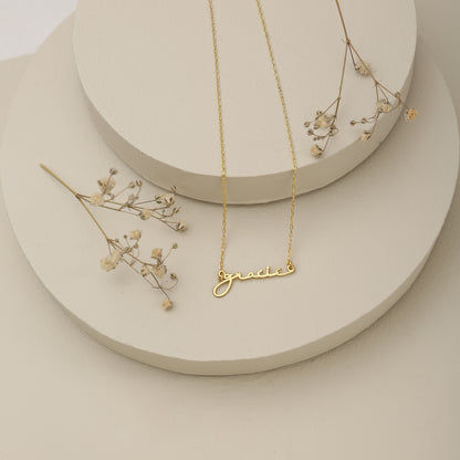 925K Sterling Silver Tiny Cursive Name Necklace