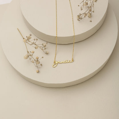 925K Sterling Silver Tiny Cursive Name Necklace