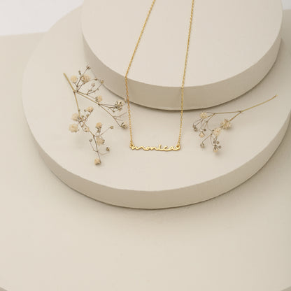 925K Sterling Silver Tiny Cursive Name Necklace