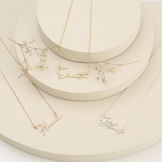925K Sterling Silver Script Name Necklace