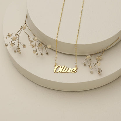 925 Sterling Silver Personalized Tiny Name Necklace