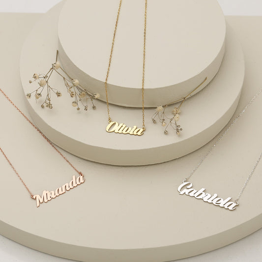 925K Sterling Silver Dainty Name Necklace