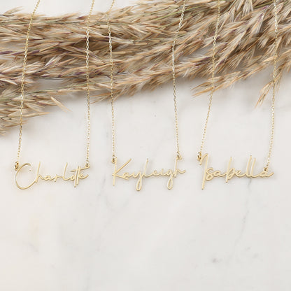 925 Sterling Silver Personalized Handwritten Name Necklace