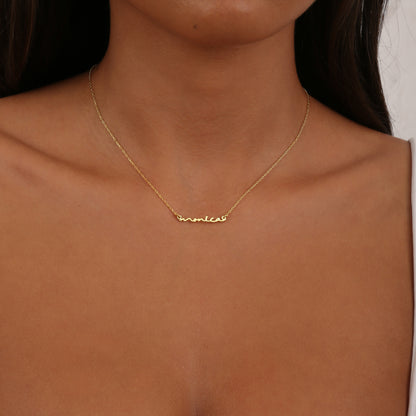 925K Sterling Silver Tiny Cursive Name Necklace