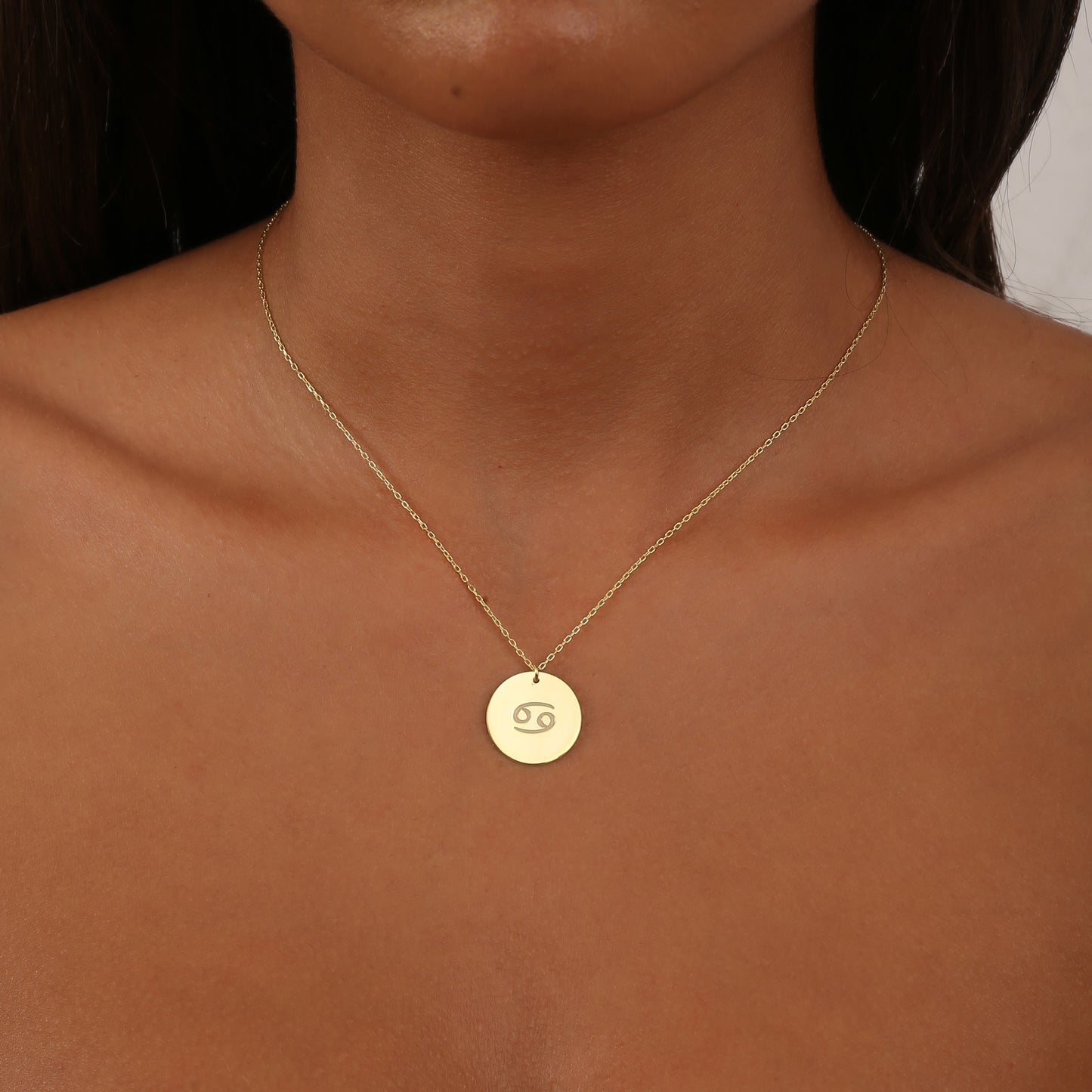 925K Sterling Silver Zodiac Sign Round Necklace
