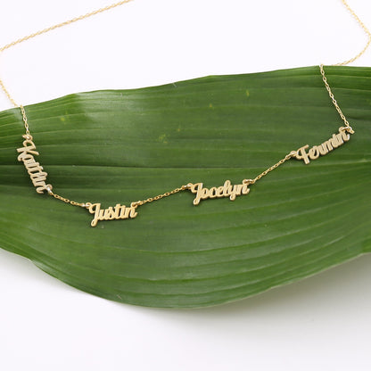 925 Sterling Silver Personalized Necklace with 2, 3, or 4 Names