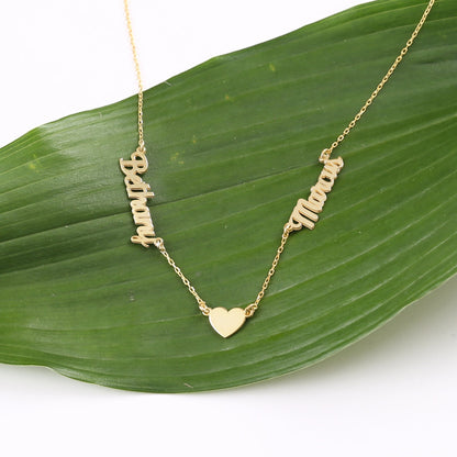 925 Sterling Silver Personalized Necklace with 2, 3, or 4 Names