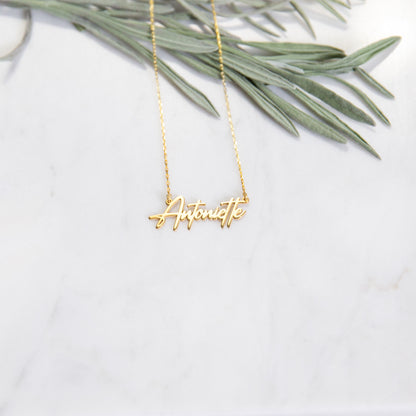 925 Sterling Silver Personalized Handwritten Name Necklace