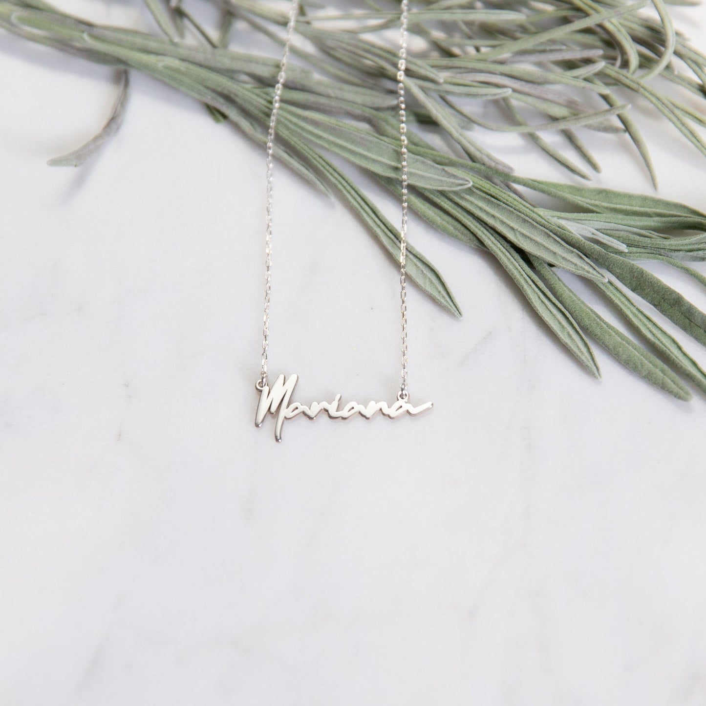 925 Sterling Silver Personalized Script Name Necklace