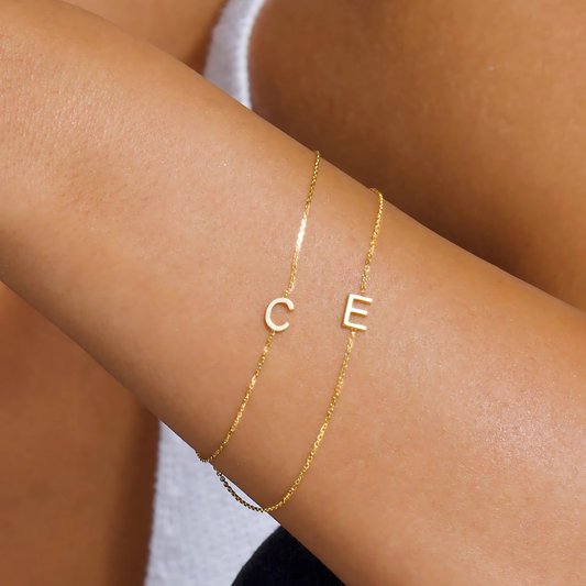 925 Sterling Silver Personalized Bracelet with Letter and Initial
