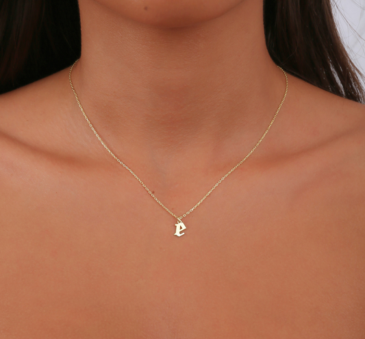925 Sterling Silver Personalized Old English Letter Necklace
