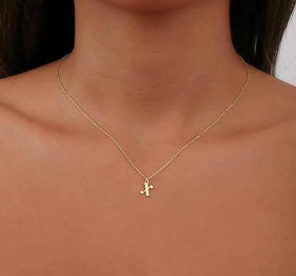 925 Sterling Silver Personalized Old English Letter Necklace